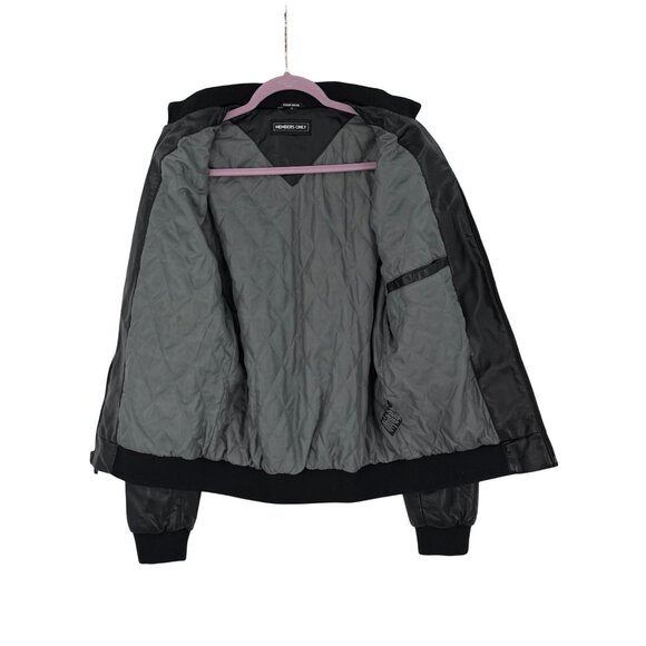 Members Only Men’s Black Faux Leather Moto Jacket | Edgy Biker Streetwear Grunge - Picture 10 of 16